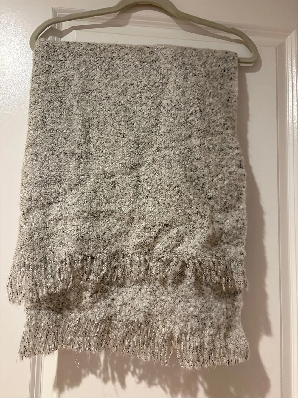 Merona Cozy Gray Fringe Scarf